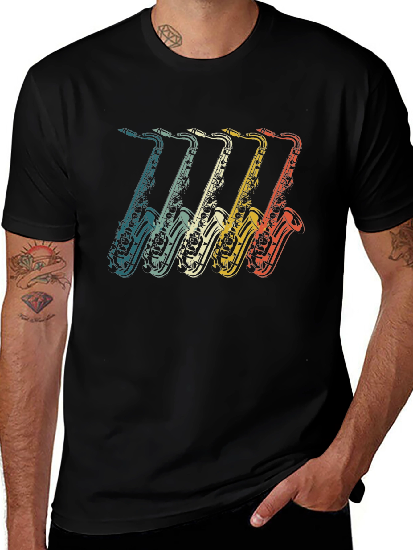 Variant 12 of Retro Saxophone Graphic Tee - Vintage Music T-Shirt