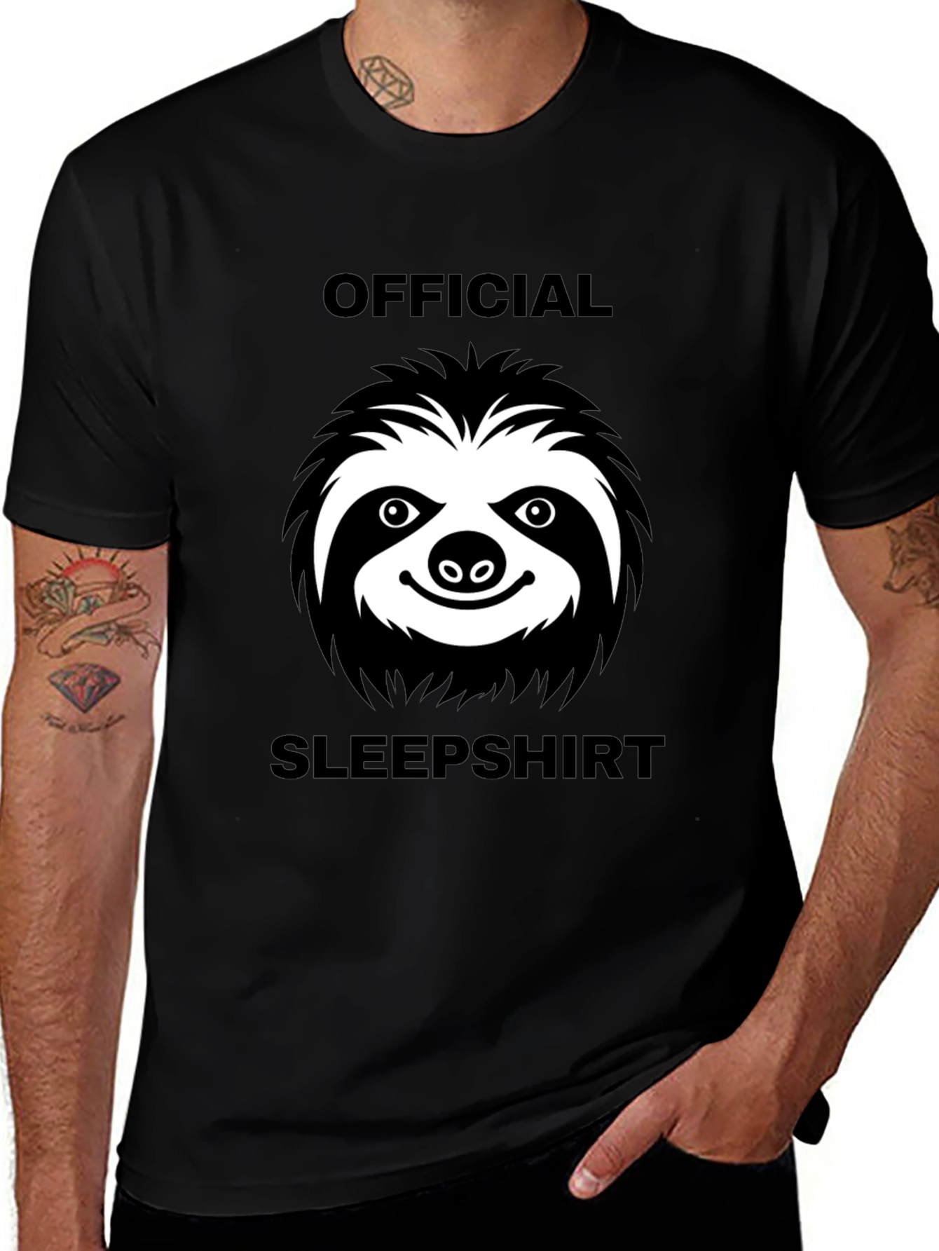 Variant 3 of Official Sleepshirt Sloth Tee - Comfy Black T-Shirt