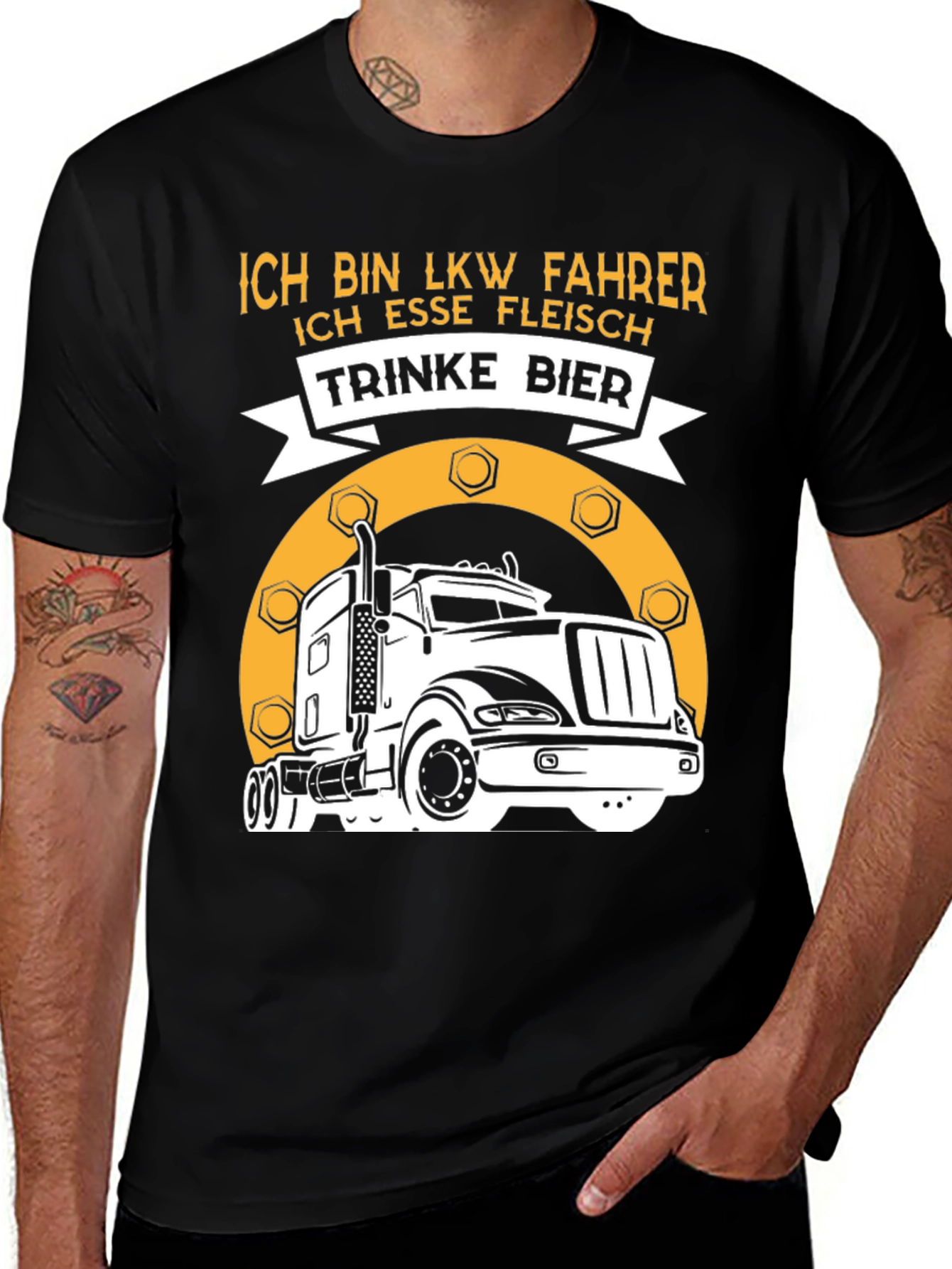 Truck Driver Tee - Eat Meat, Drink Beer