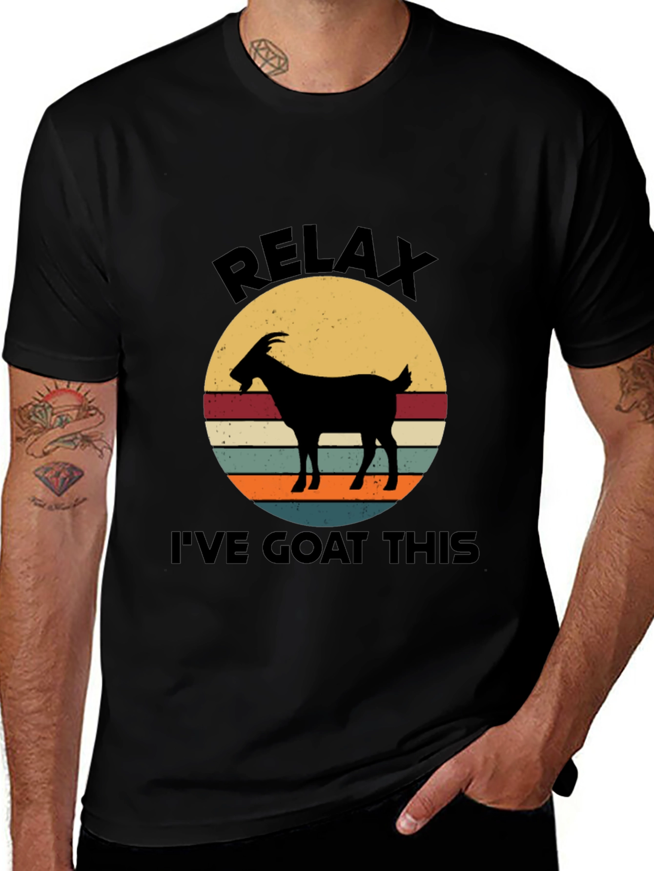 Variant 13 of Relax I've Goat This Black Graphic Tee