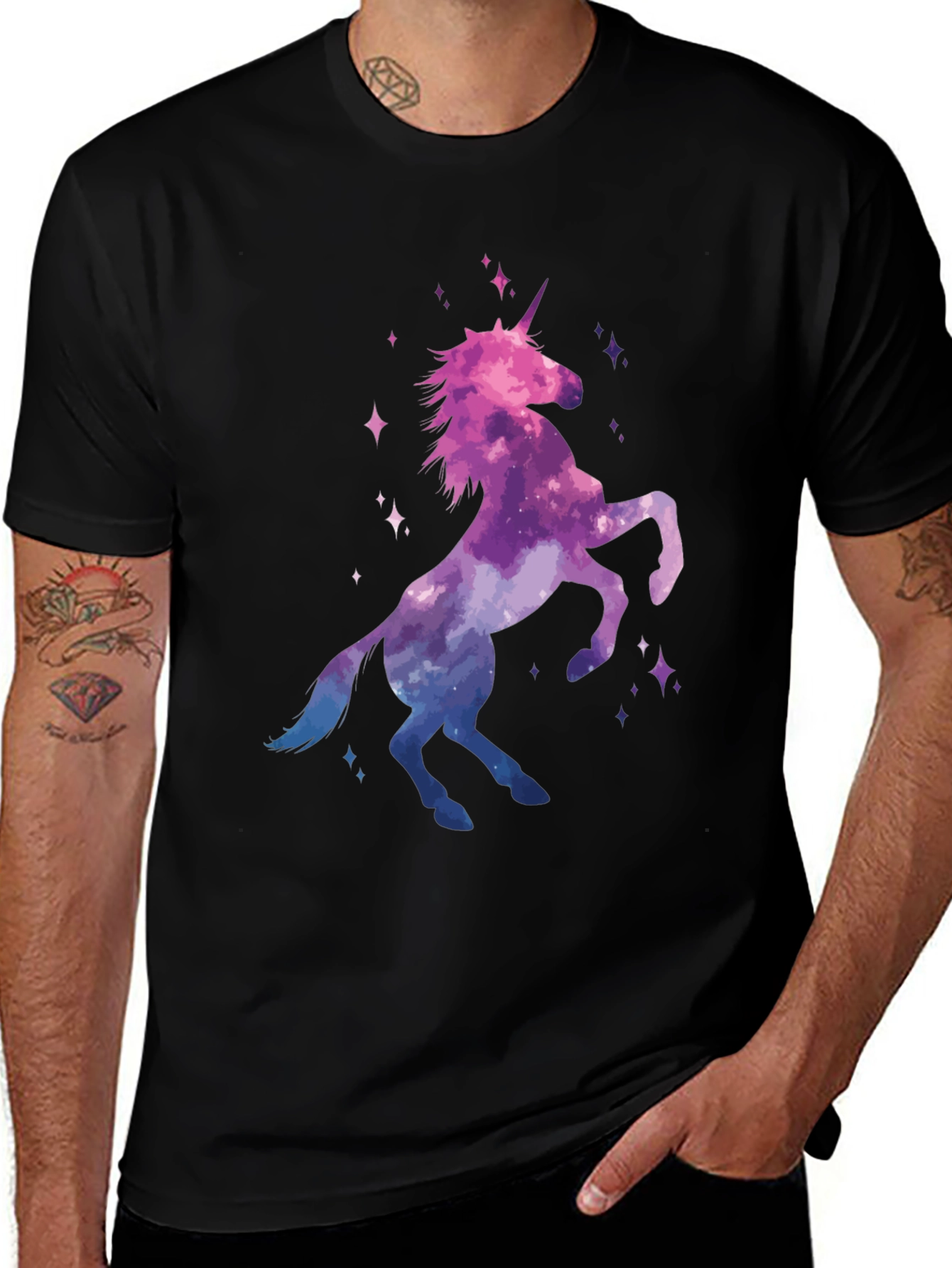 Galaxy Unicorn Black T-Shirt