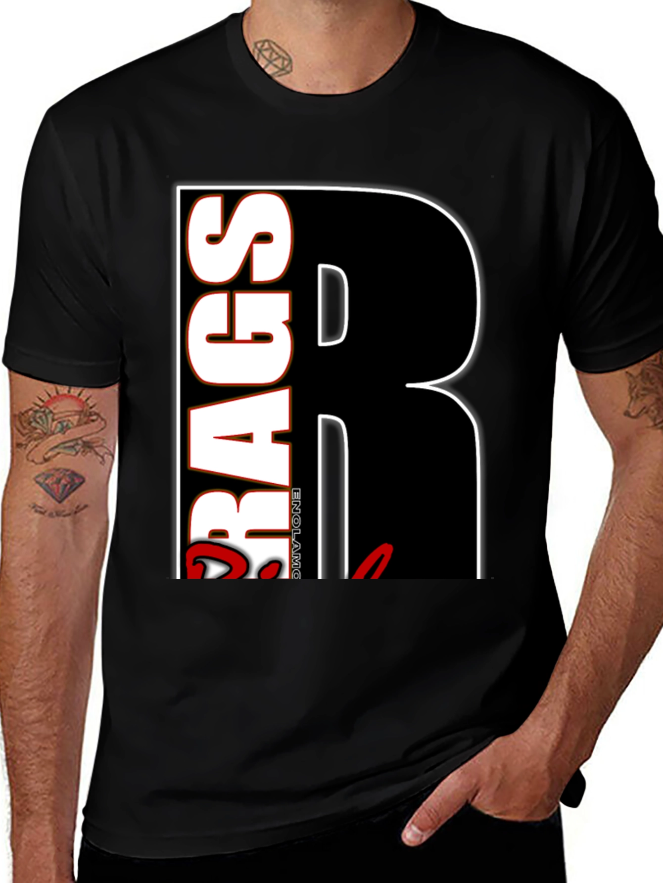 Variant 24 of RAGS Black Graphic Tee
