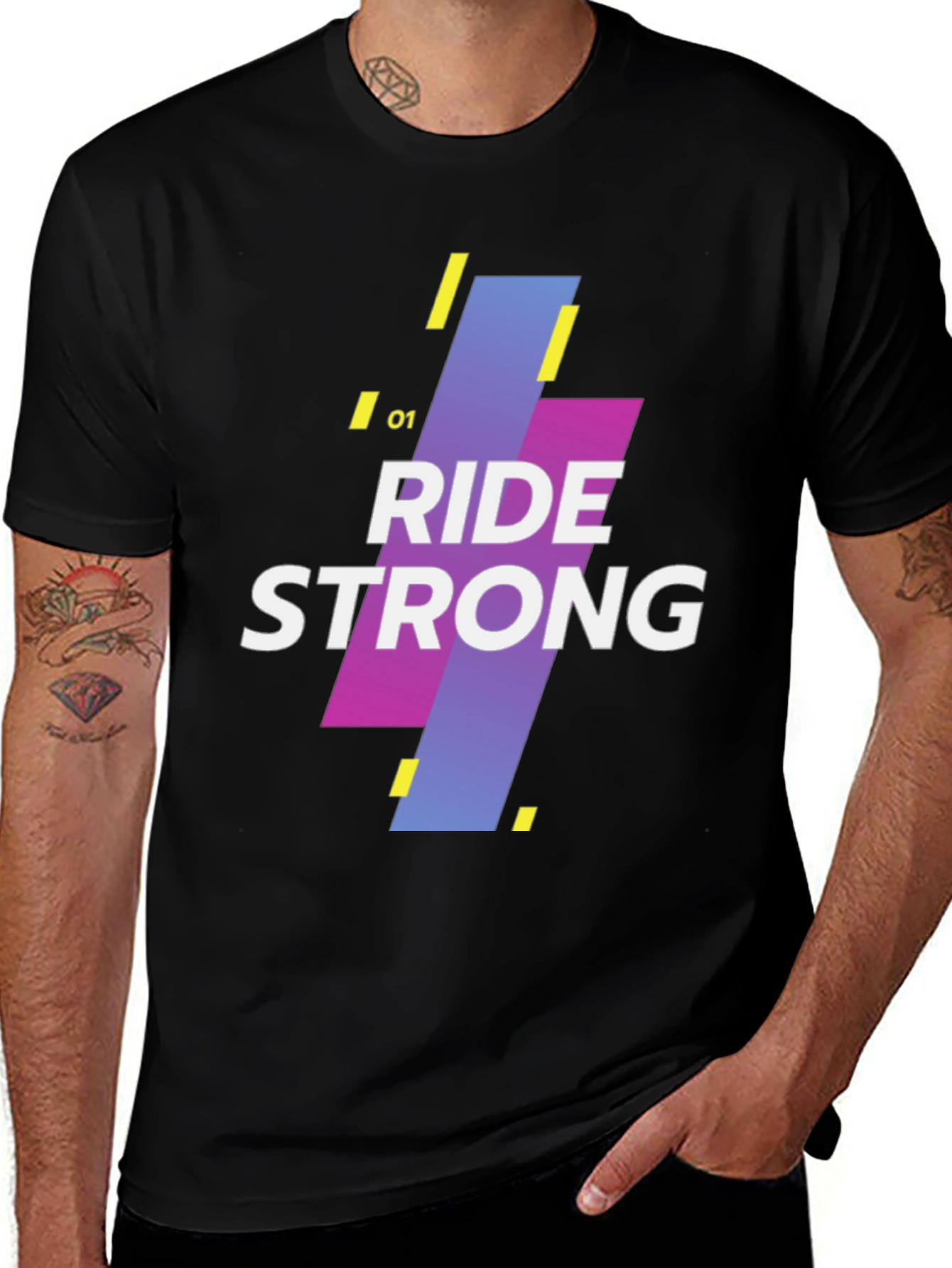 Variant 21 of Ride Strong Graphic Tee - Men's Black T-Shirt