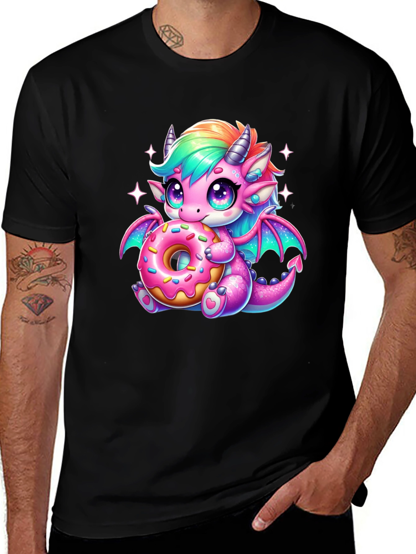 Variant 25 of Cute Dragon Donut T-Shirt - Fun Kawaii Style