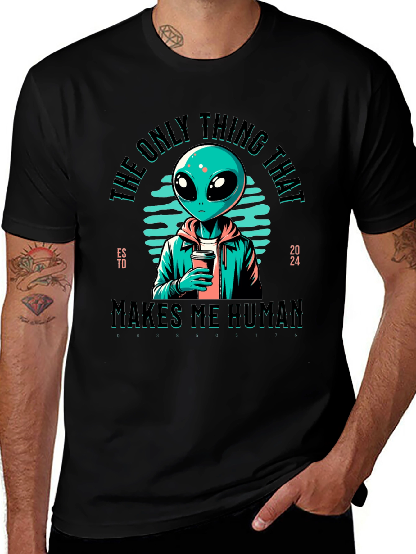 Variant 11 of Alien Makes Me Human Graphic Tee