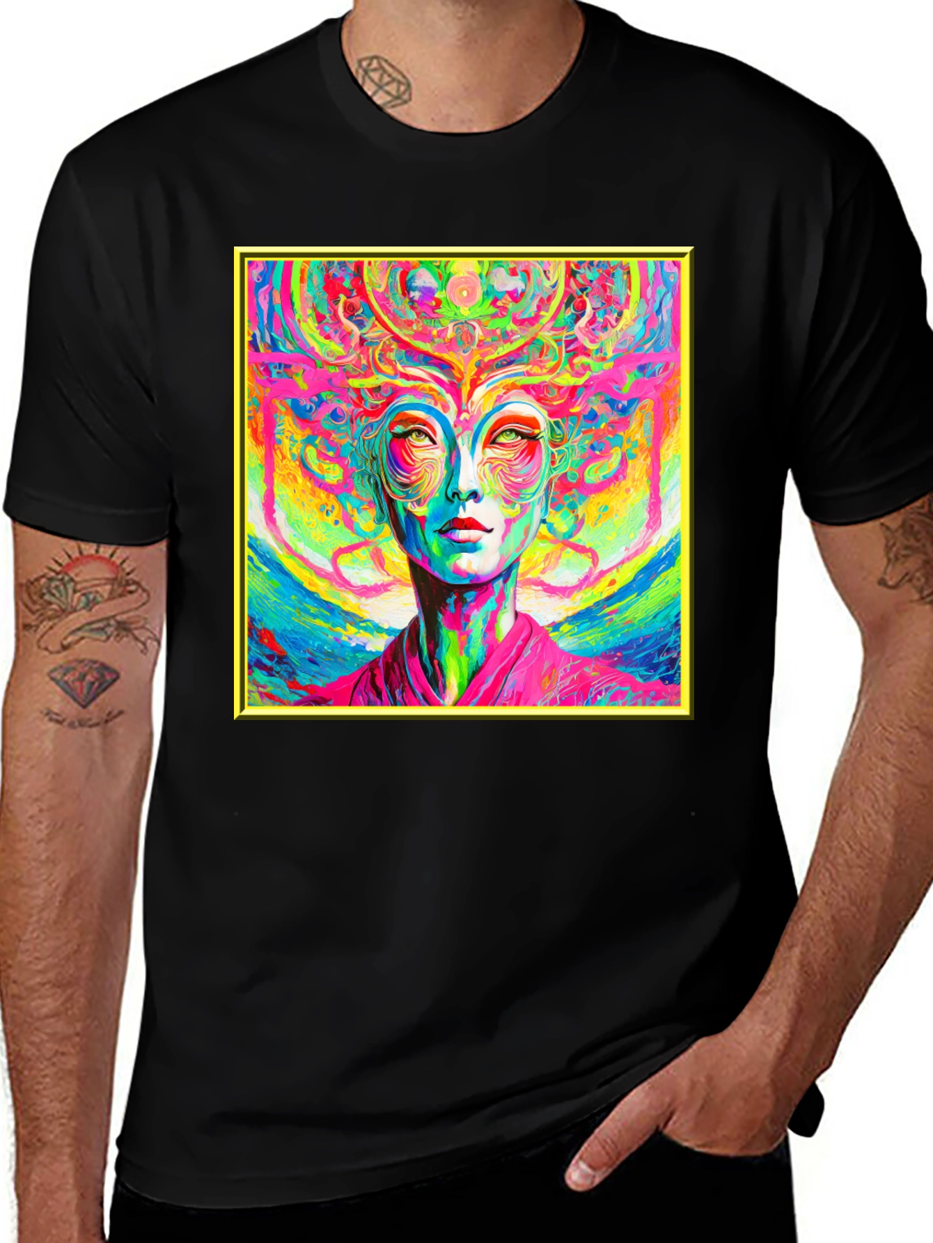 Variant 15 of Psychedelic Woman Graphic T-Shirt - Vivid Art Tee