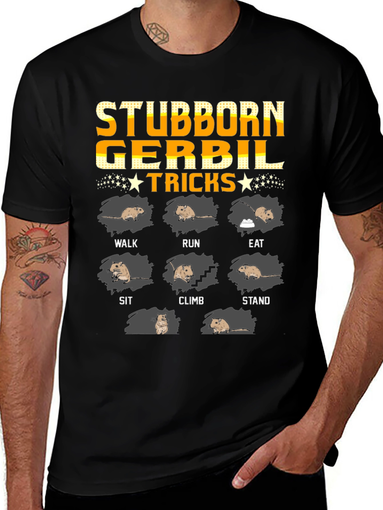 Variant 20 of Stubborn Gerbil Tricks Graphic T-Shirt