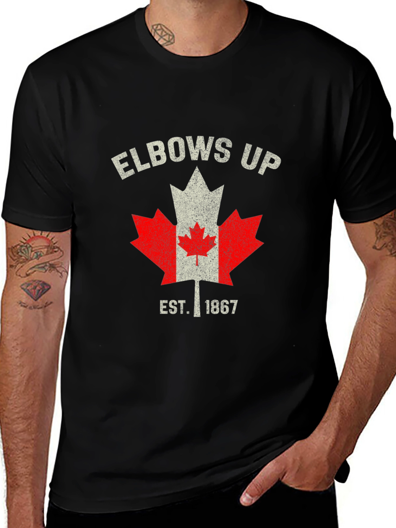 Elbows Up Canada Maple Leaf Est. 1867 T-Shirt
