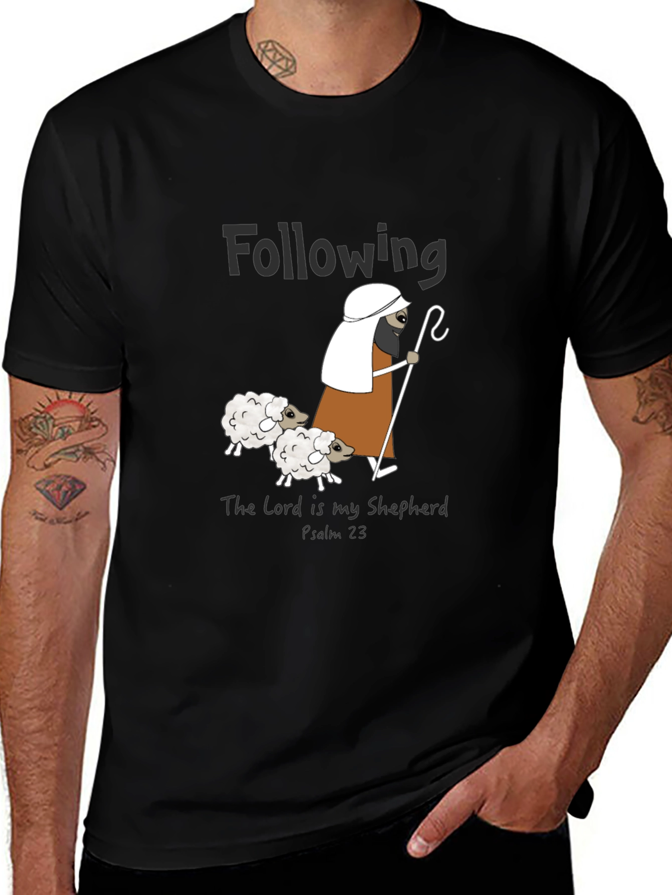 Variant 30 of Following Sheep T-Shirt - The Lord Is My Shepherd Tee