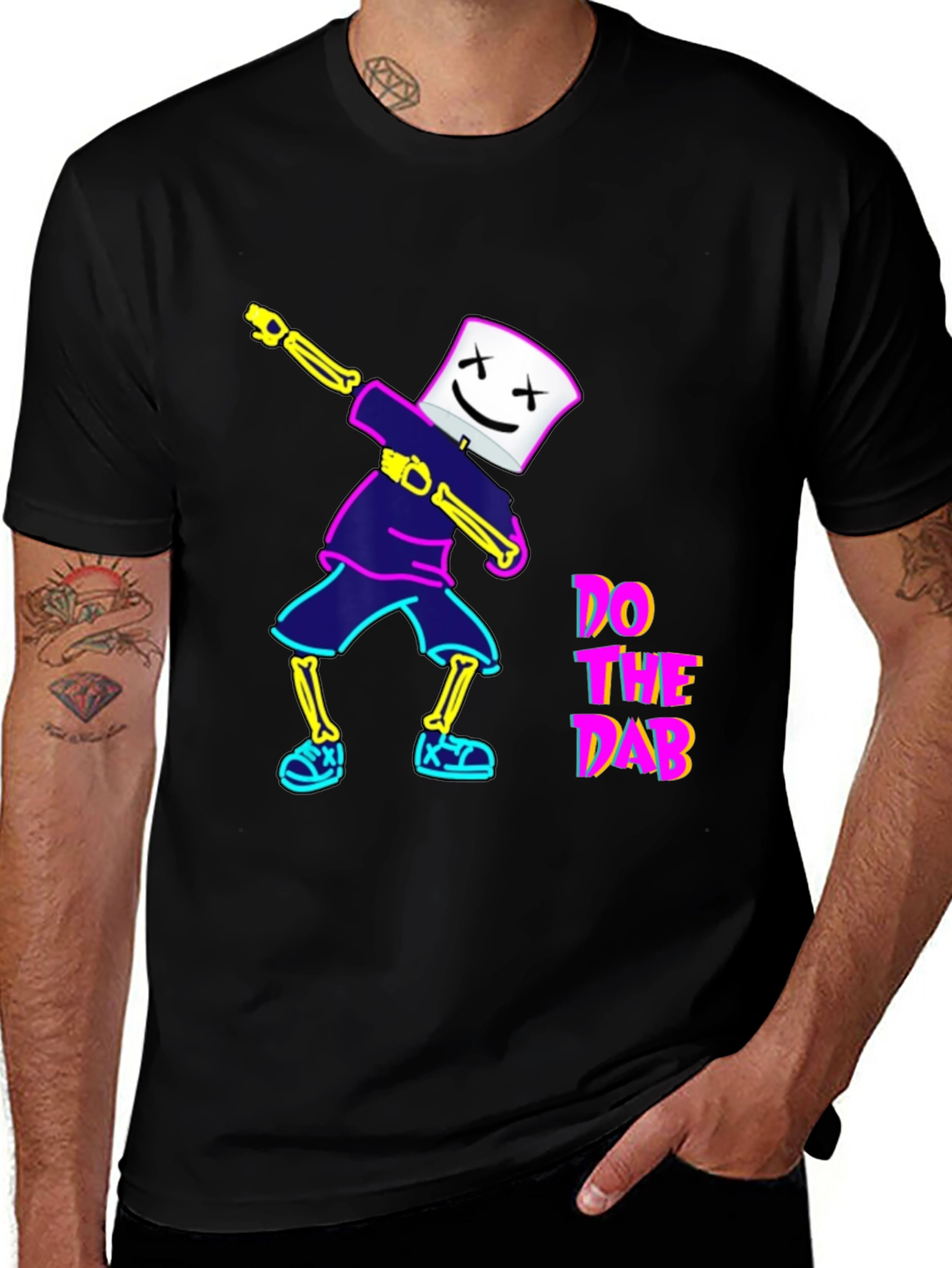 Variant 30 of Do The Dab Graphic T-Shirt - Black Crew Neck