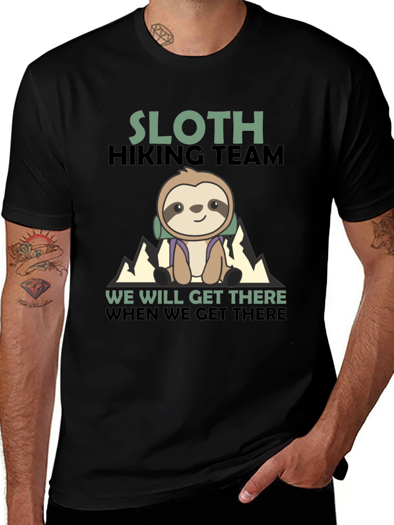 Variant 6 of Sloth Hiking Team T-Shirt