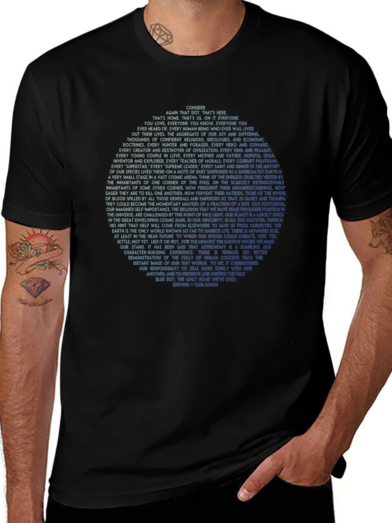 Pale Blue Dot Graphic Tee - Carl Sagan Quote