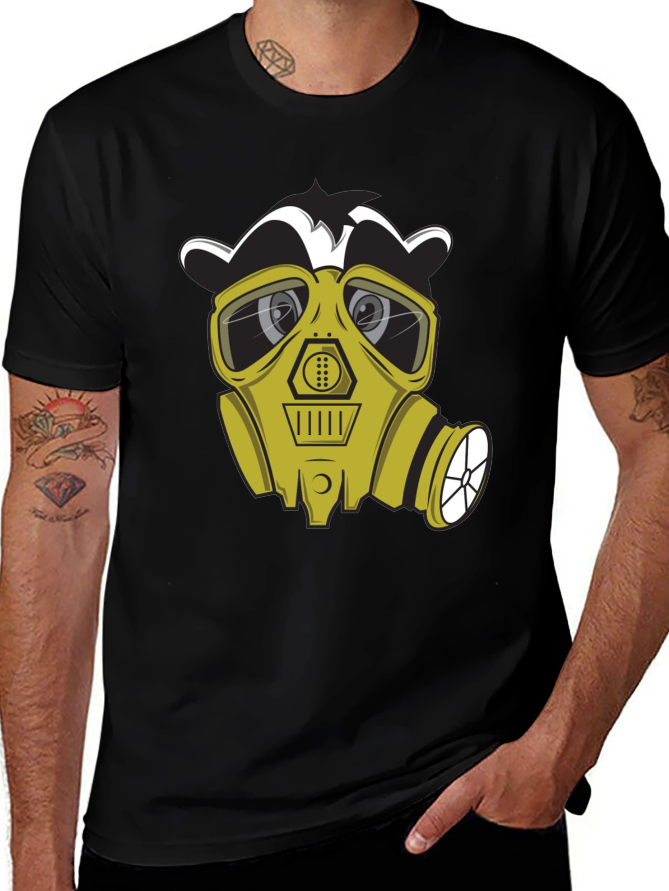 Variant 2 of Gas Mask Graphic Tee - Cool Black T-Shirt
