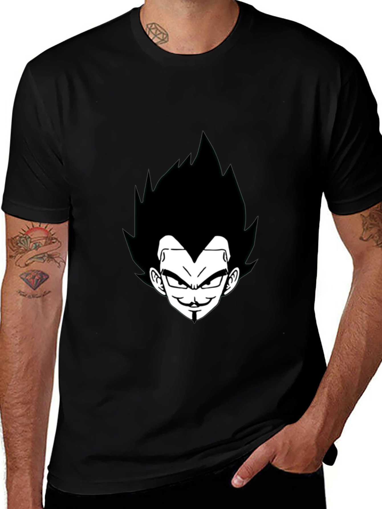 Vegeta Graphic Tee - Black Anime Shirt