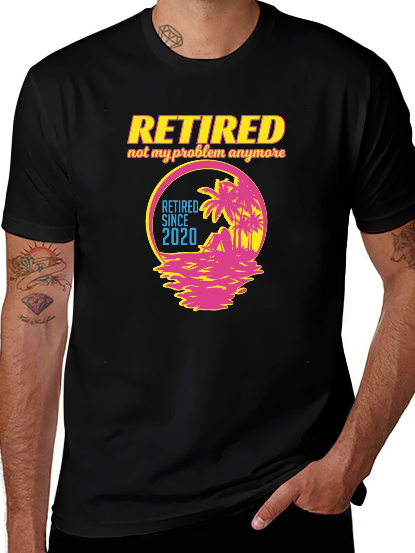 Variant 22 of Retired Since 2020 Black T-Shirt