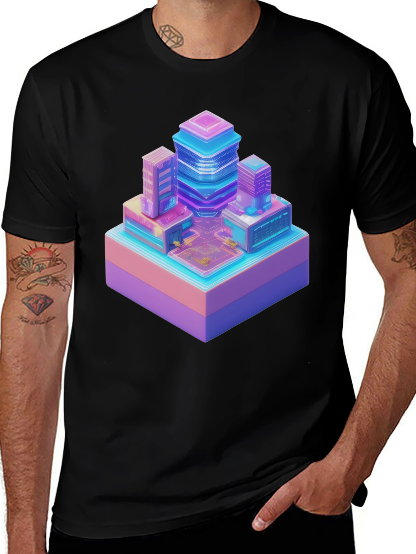 Variant 16 of Retro Pixel Cityscape T-Shirt
