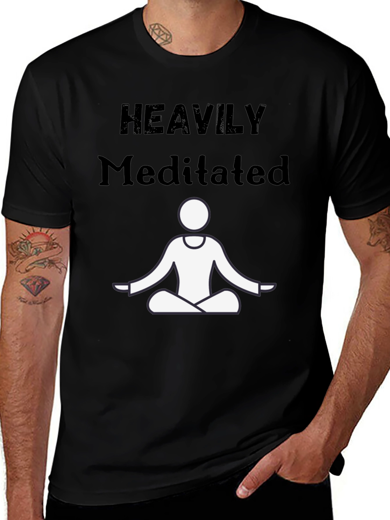 Heavily Meditated Graphic Tee - Relax & Recharge