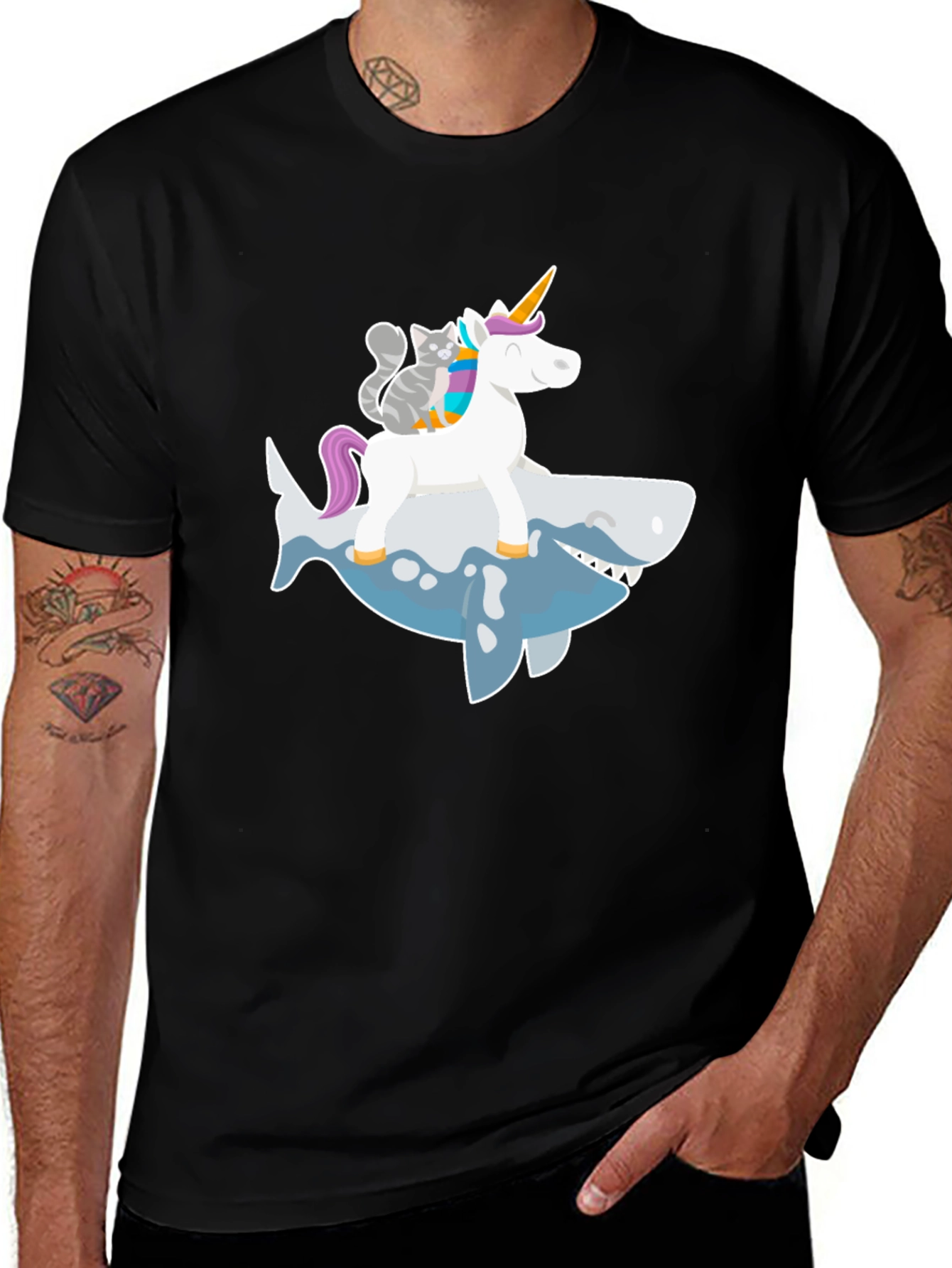 Variant 17 of Unicorn Shark Cat T-Shirt