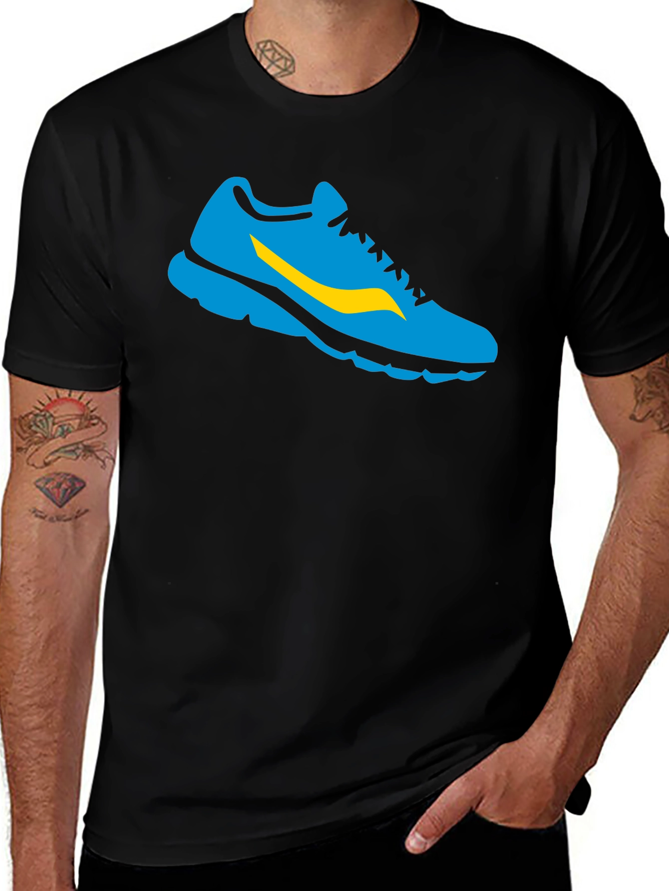 Variant 26 of Cool Shoe Graphic Tee - Athletic Style Black T-Shirt