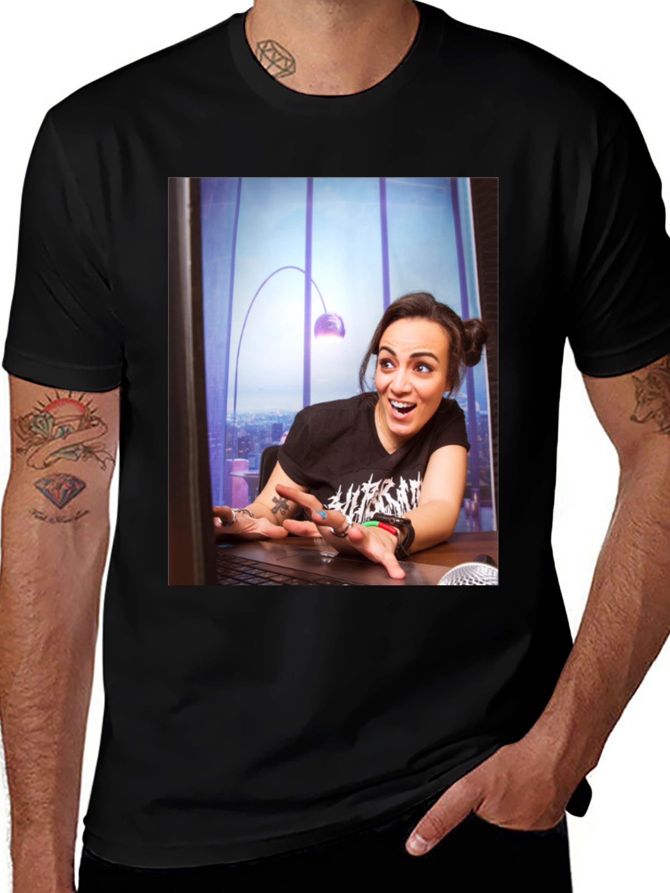 Variant 24 of Statement Tee with Edgy Graphic Print