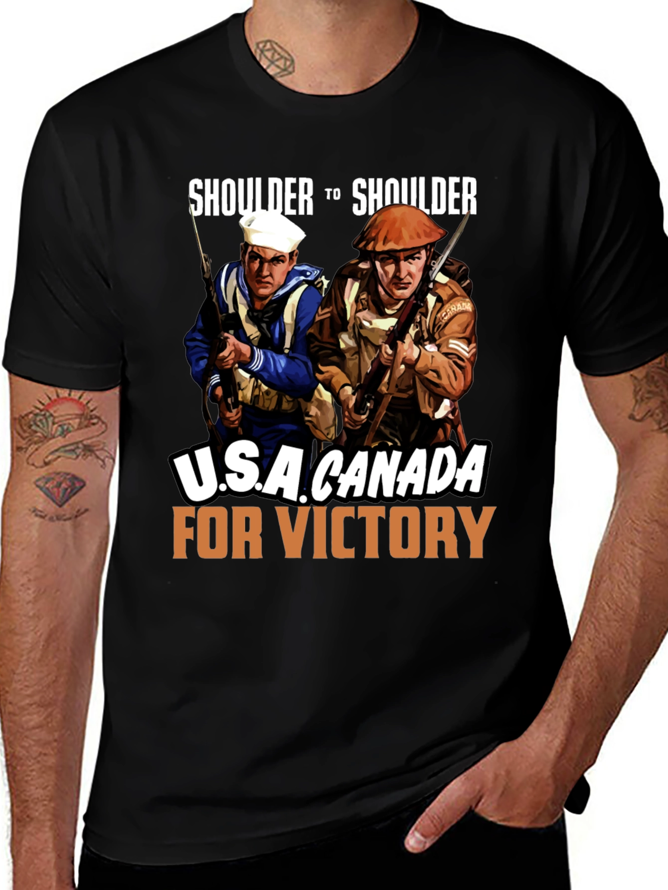 Variant 7 of Shoulder to Shoulder USA Canada T-Shirt