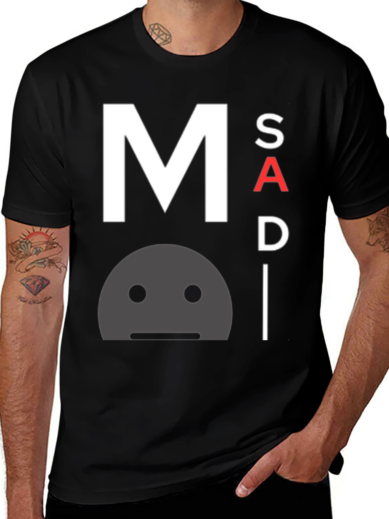 Variant 10 of MAD SAD Graphic T-Shirt - Trendy Mood Tee