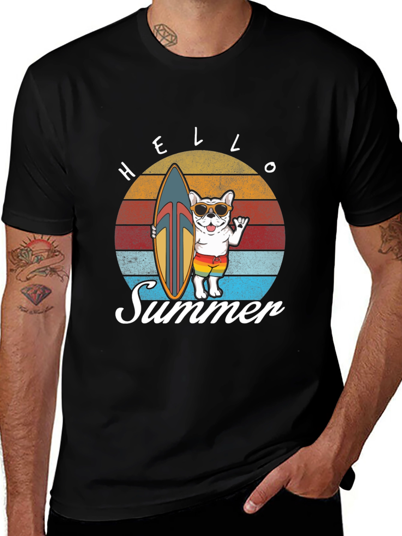 Variant 7 of Hello Summer Dog Surf T-Shirt