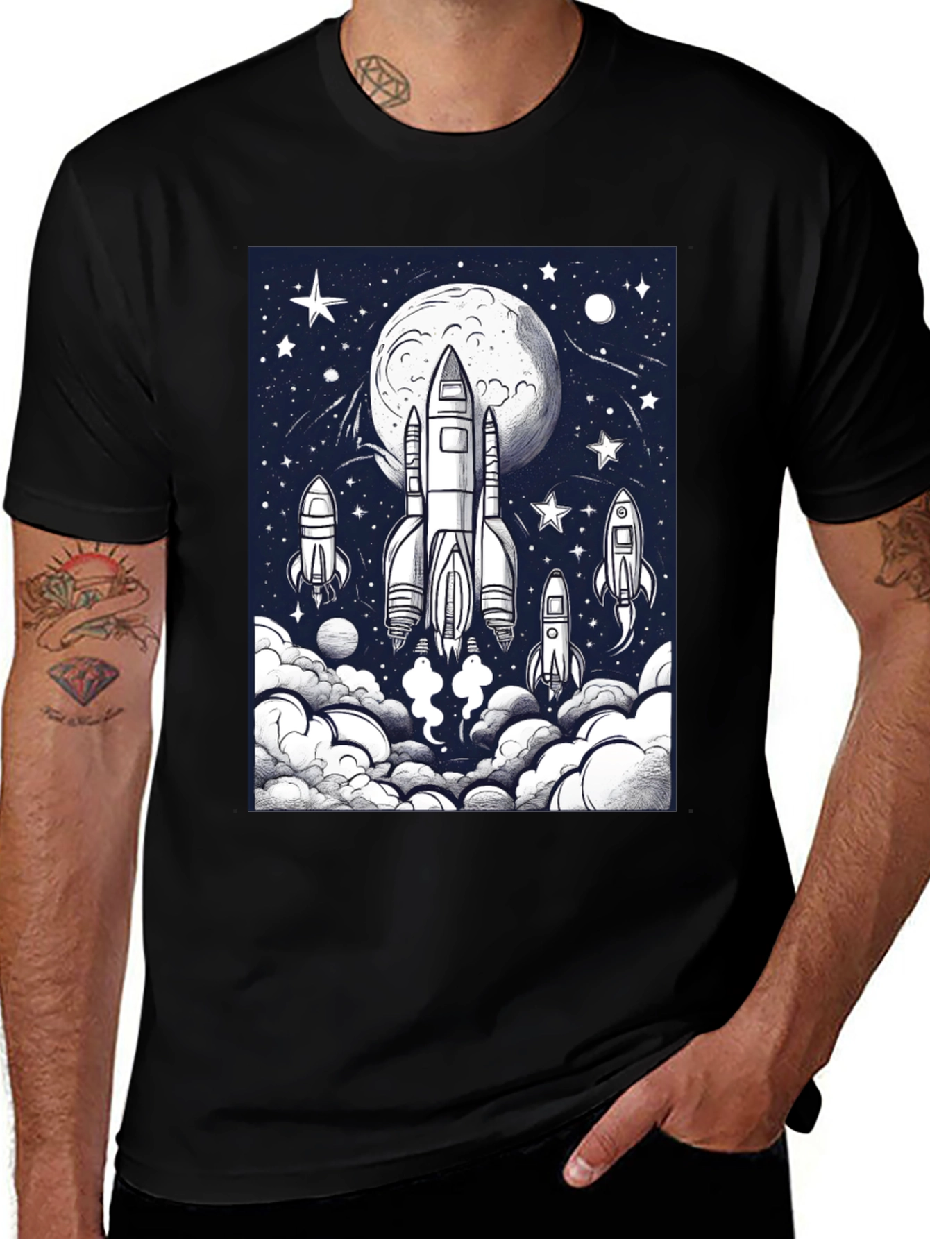 Variant 5 of Rocket Launch Graphic T-Shirt - Space Adventure
