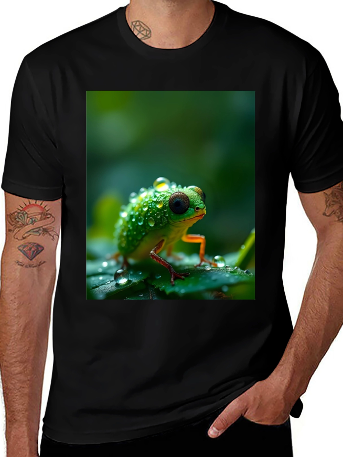 Variant 17 of Froggy Tee: Dewy Amphibian Graphic T-Shirt