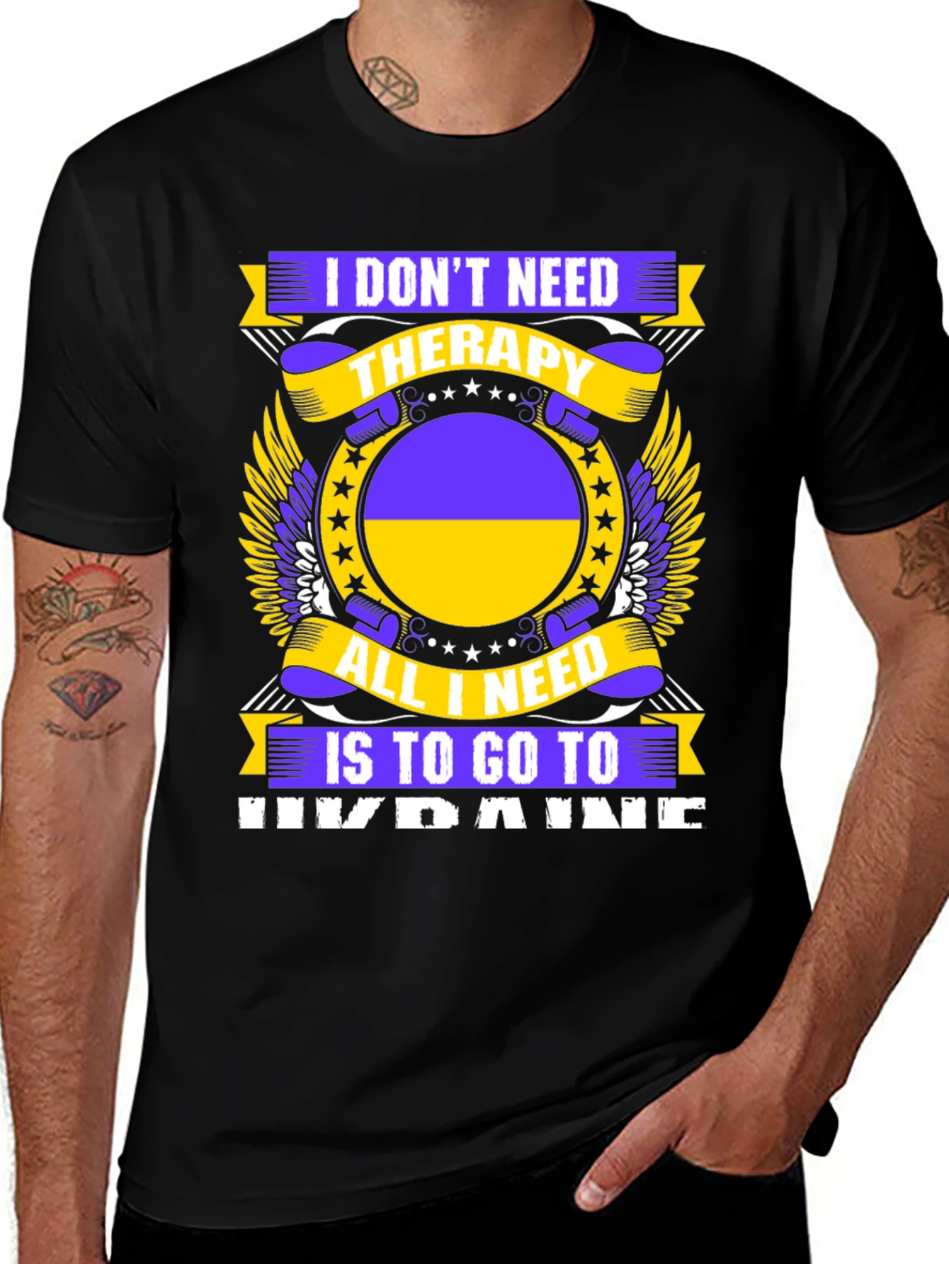 Ukraine Pride T-Shirt - I Don't Need Therapy Tee