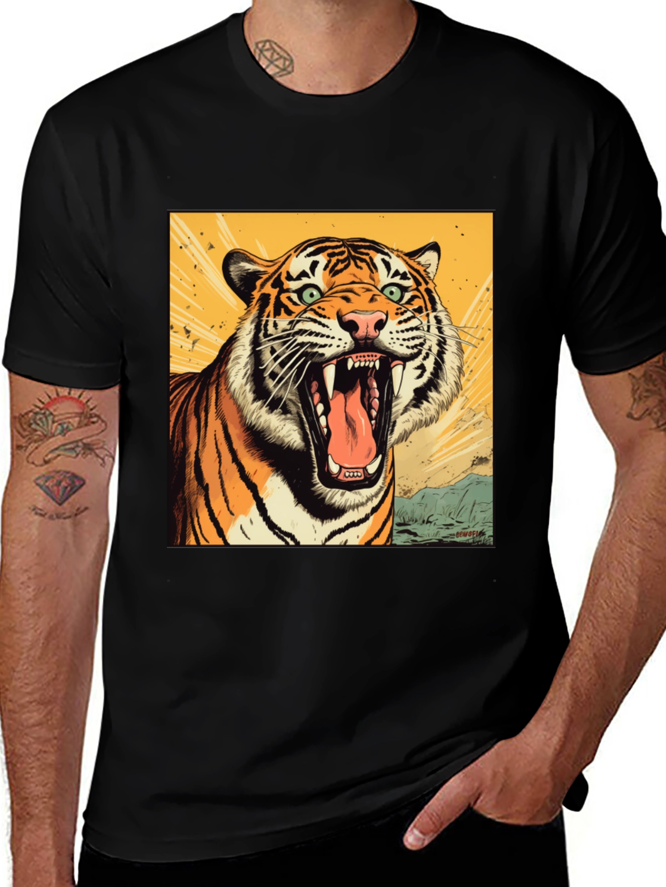 Variant 8 of Tiger Graphic Tee - Fierce Roar Design