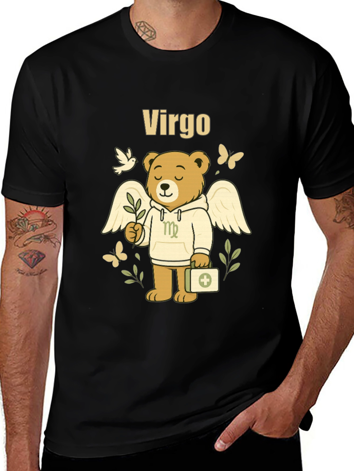 Virgo Zodiac Sign Bear T-Shirt