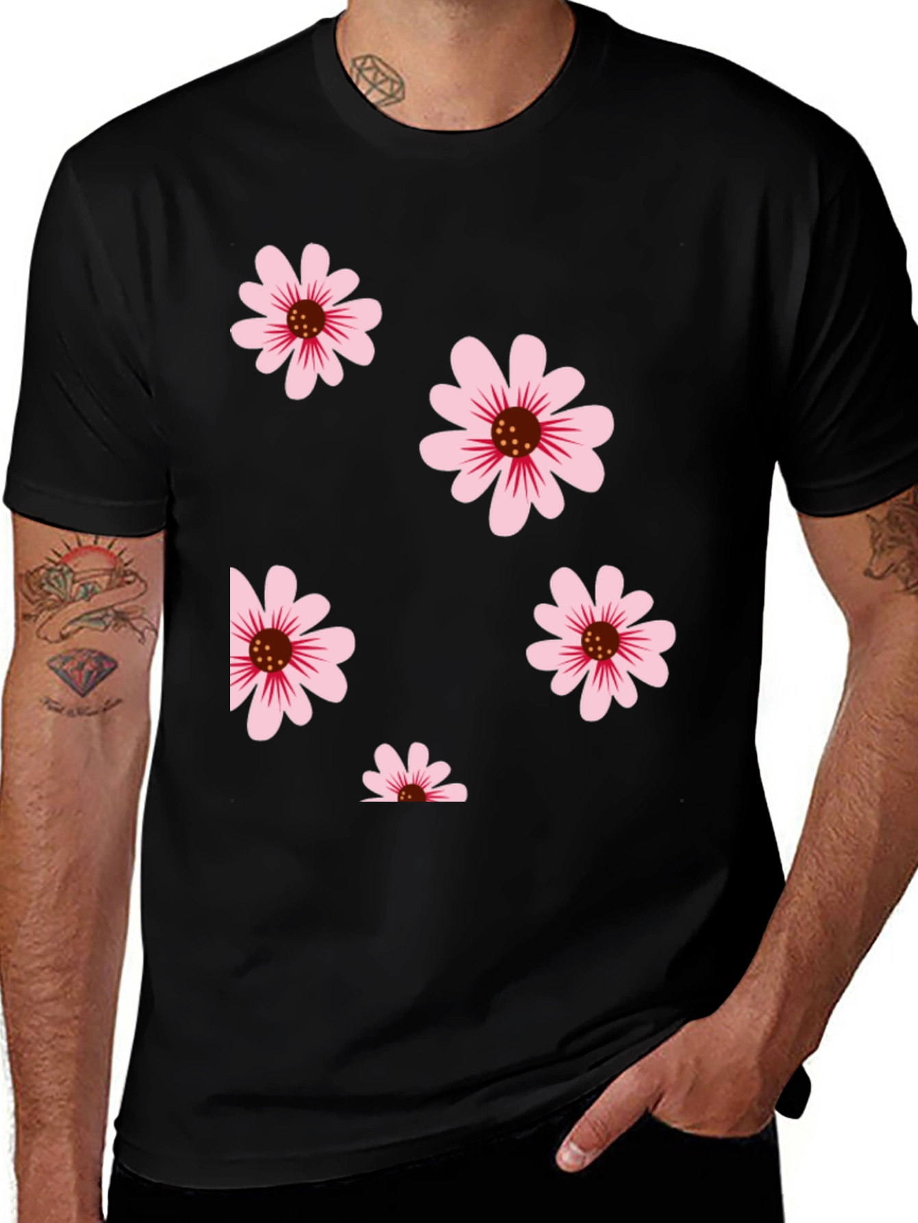 Variant 12 of Floral Black T-Shirt