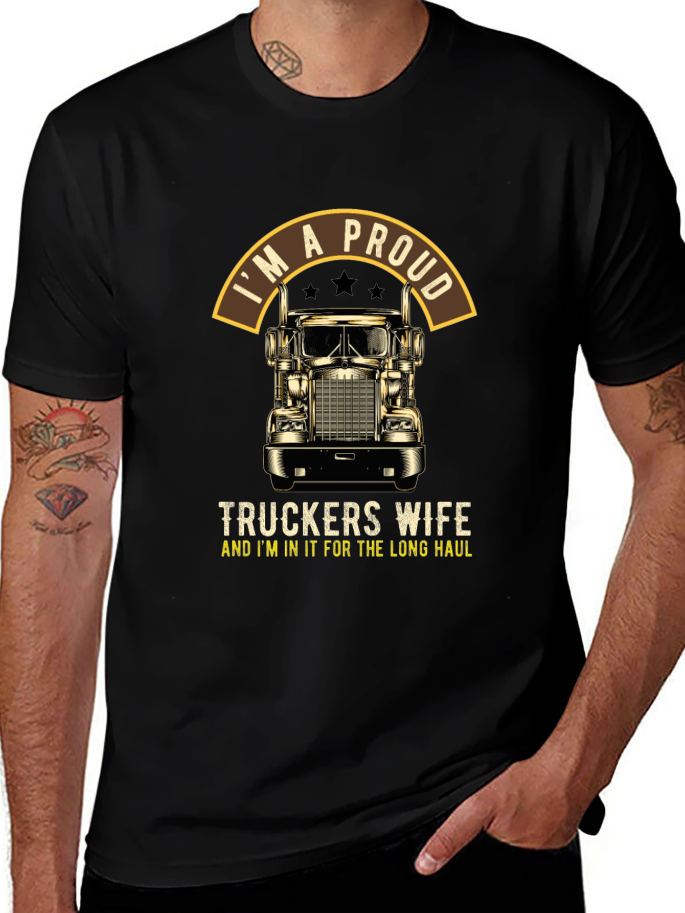 Variant 28 of Proud Trucker's Wife T-Shirt: Long Haul Pride
