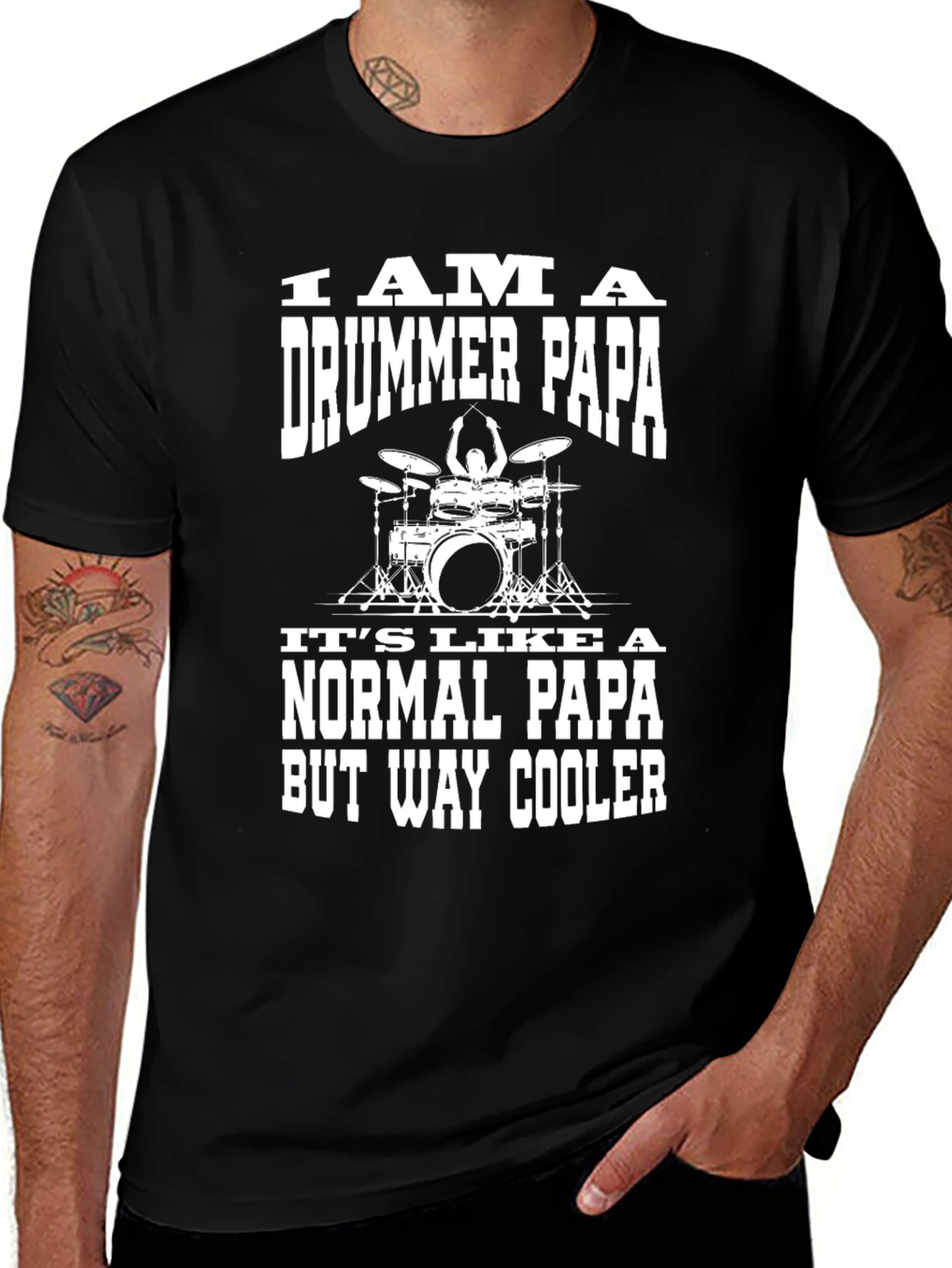 Variant 12 of Drummer Papa T-Shirt - Cool Dad Edition