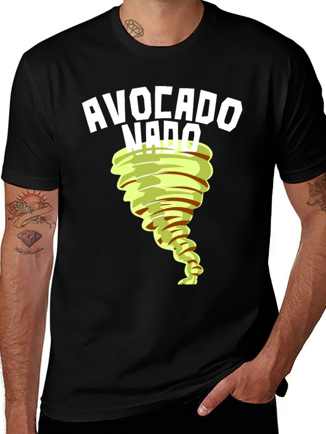 Variant 28 of Avocado Tornado Graphic T-Shirt - Unique Design