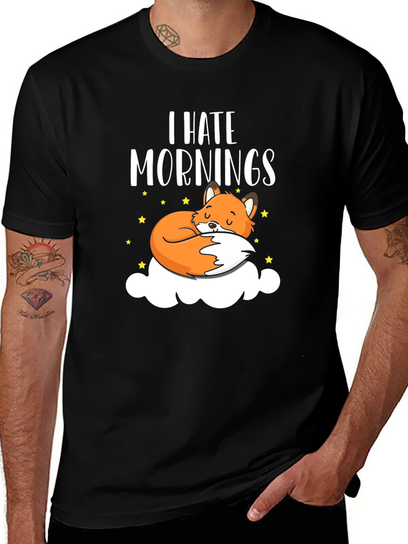 I Hate Mornings Fox T-Shirt - Cute & Comfy