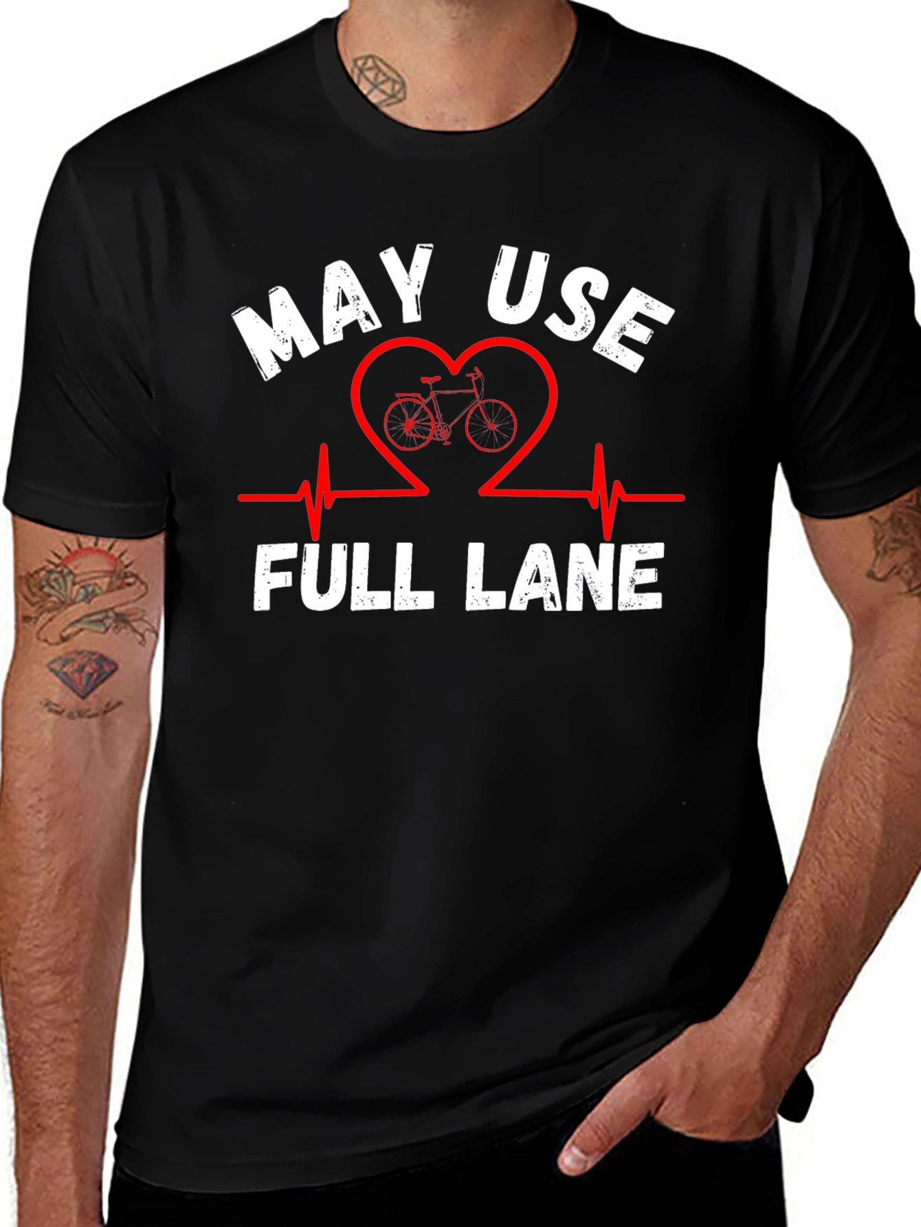 Variant 16 of May Use Full Lane Black Graphic Tee