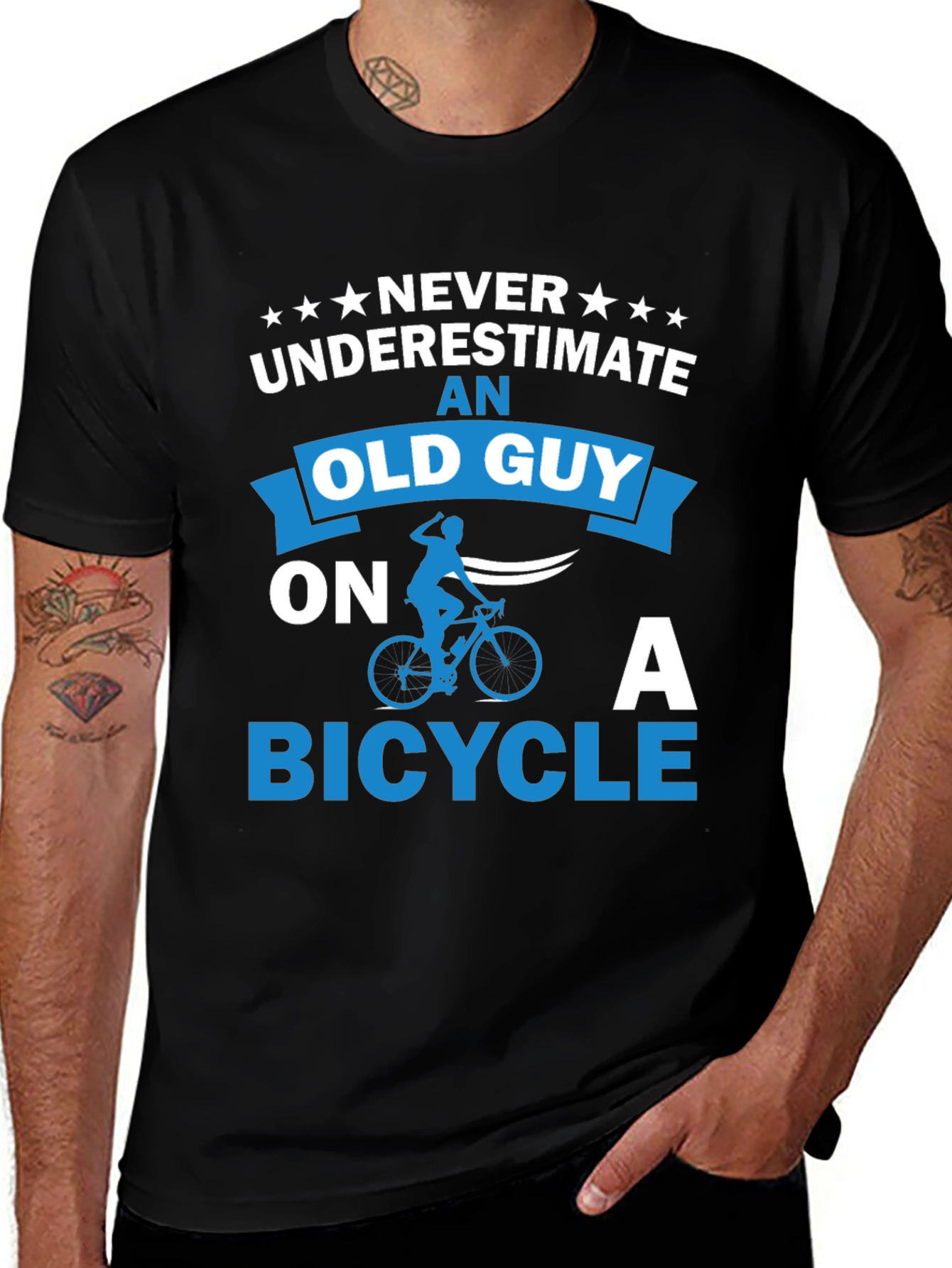Variant 17 of Funny Old Guy on a Bicycle Graphic T-Shirt