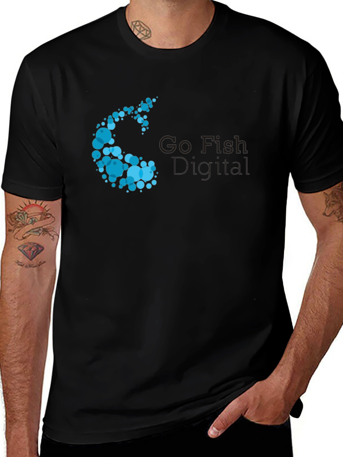 Variant 29 of Go Fish Digital Black T-Shirt