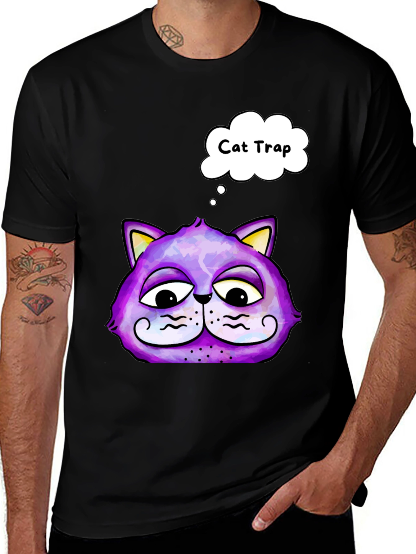 Variant 9 of Cat Trap T-Shirt - Funny Cartoon Cat Tee