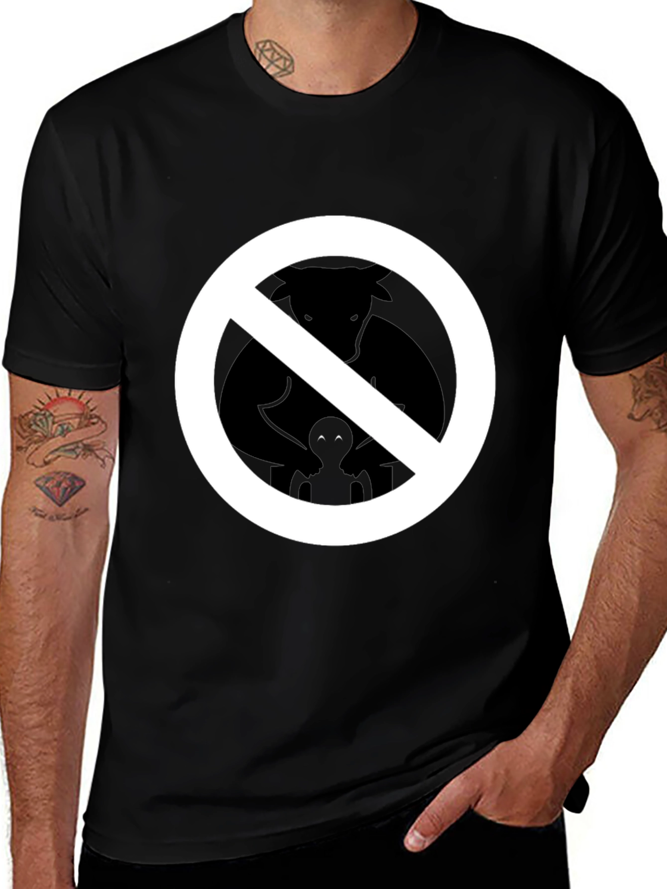 Variant 6 of No Furries Black Graphic Tee