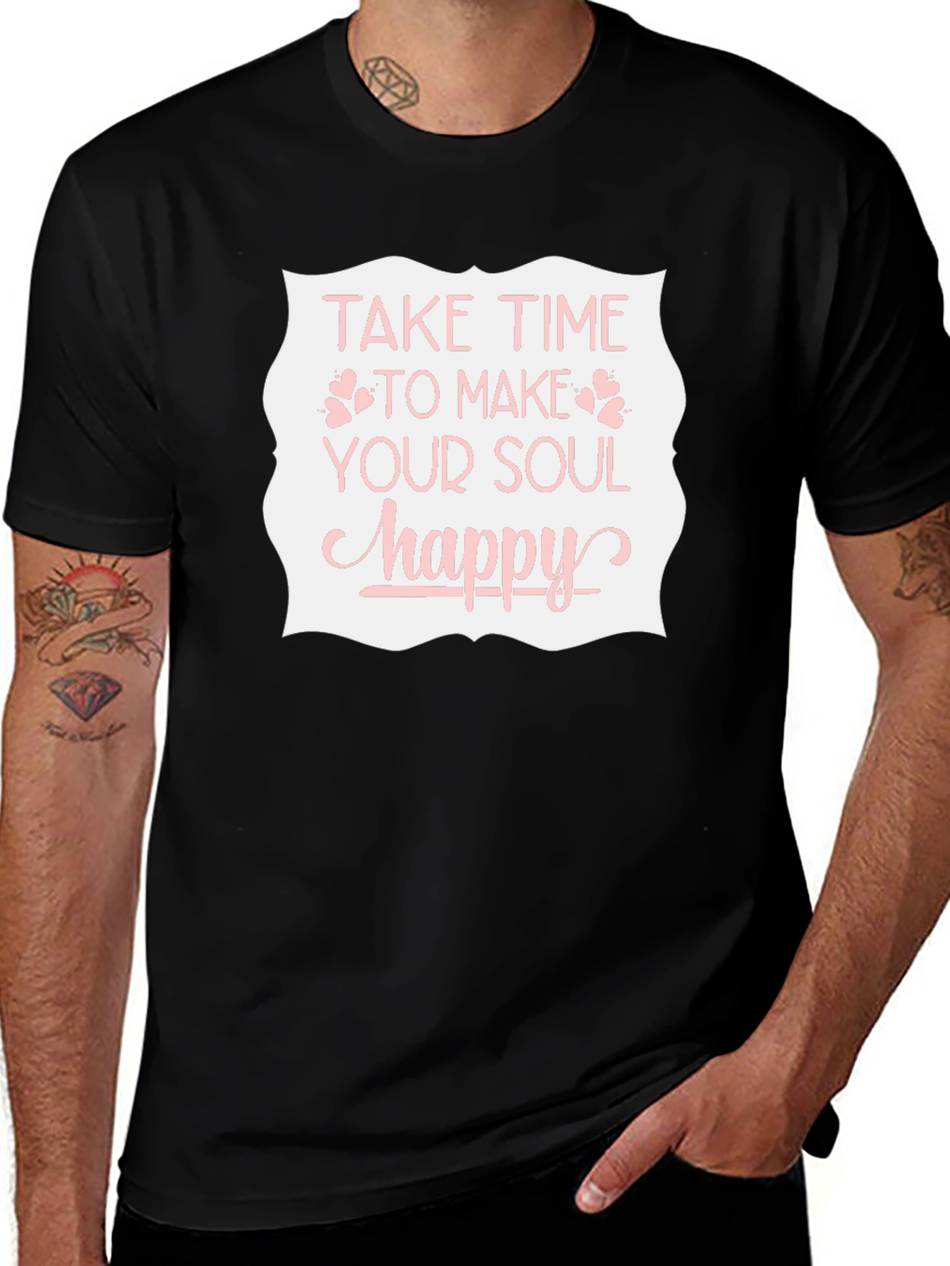 Variant 10 of Soul Happy T-Shirt - Black Graphic Tee