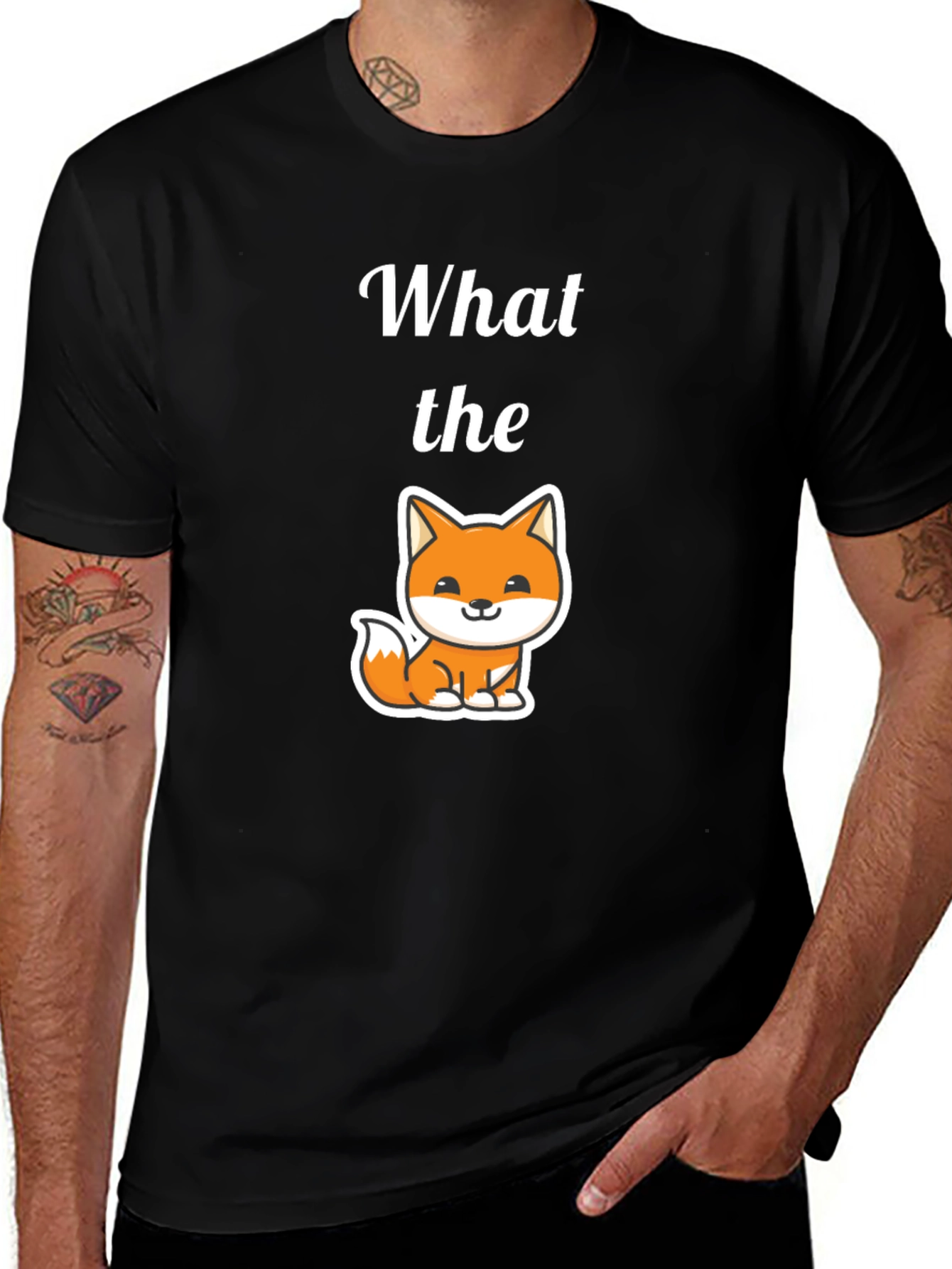 Variant 9 of What the Fox T-Shirt, Men's Black Tee