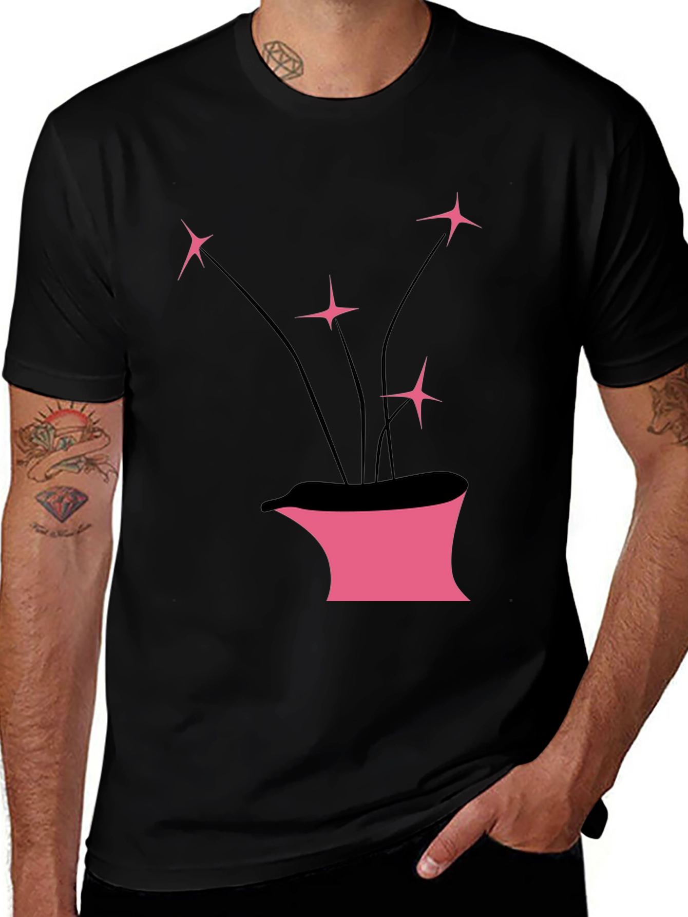 Variant 25 of Retro Atomic Era Flower Pot Graphic Tee