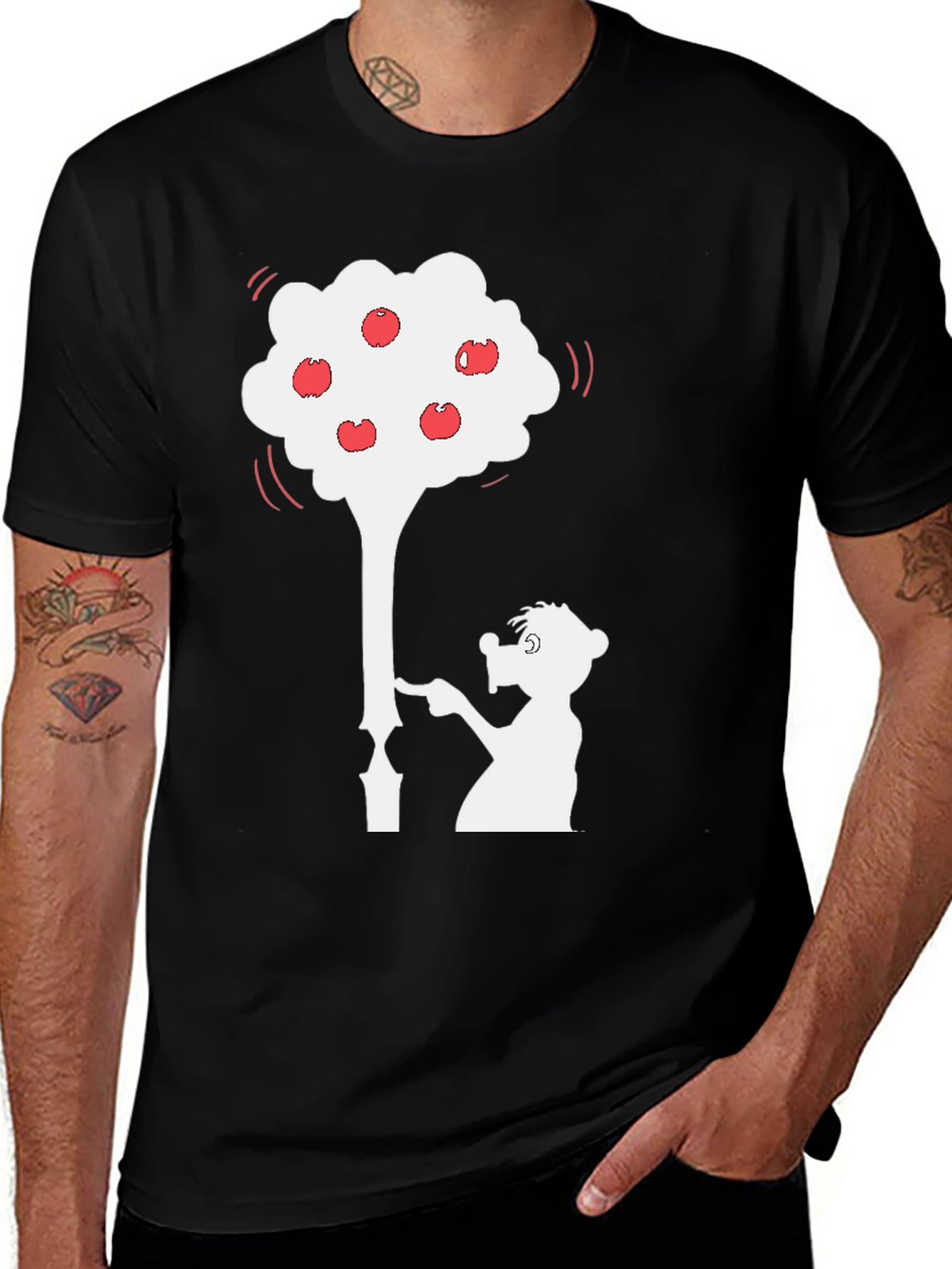 Variant 21 of Whimsical Apple Tree Graphic T-Shirt - Unique Design