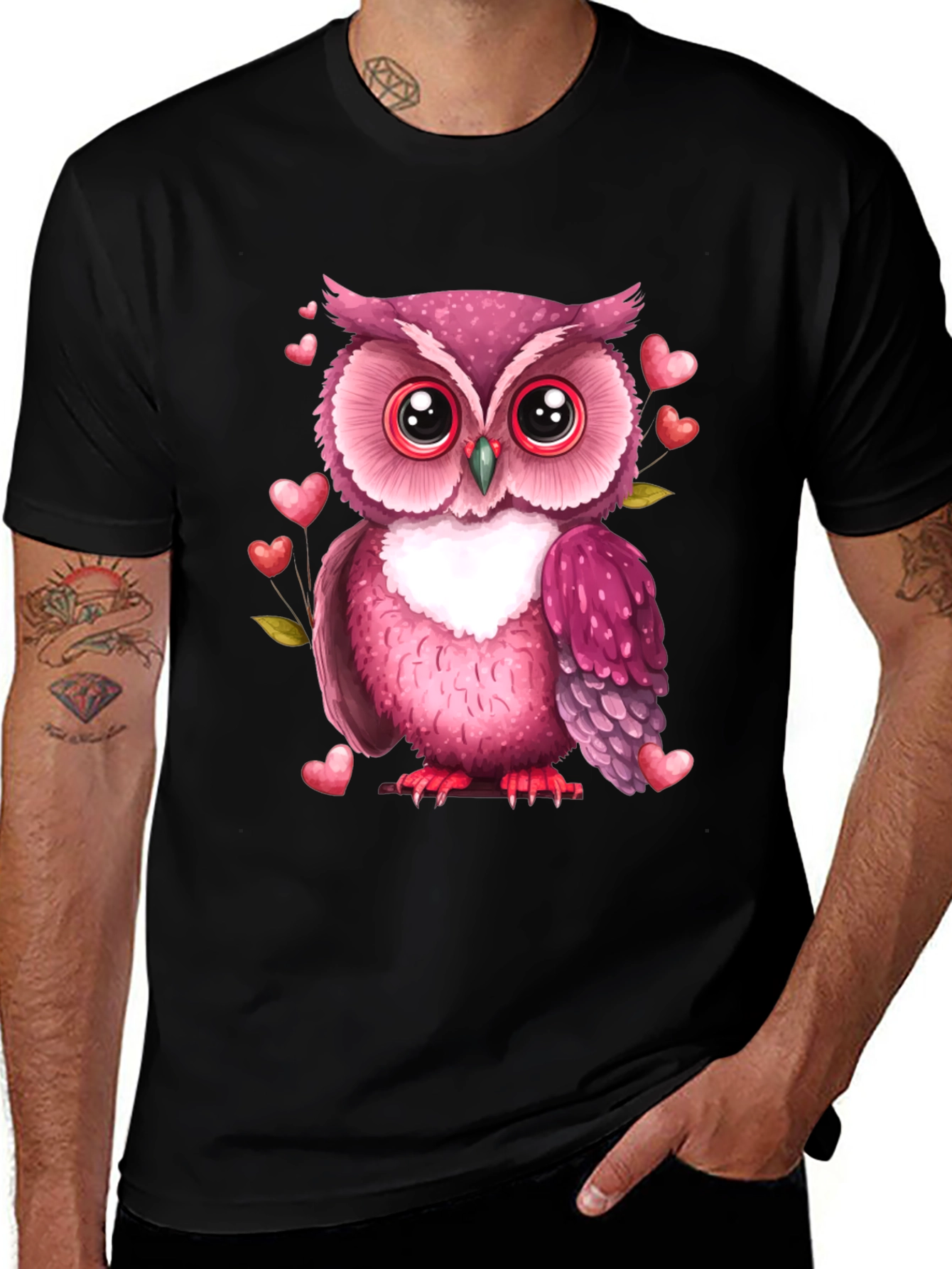 Variant 21 of Owl Heart Valentine's Day Tee