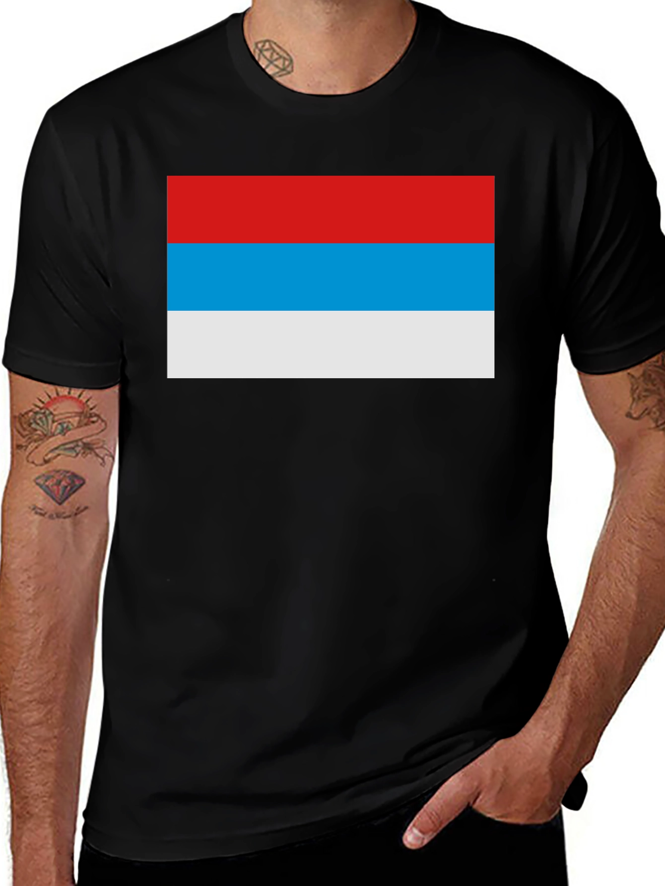 Variant 28 of Flag Stripe Graphic Tee - Classic Style