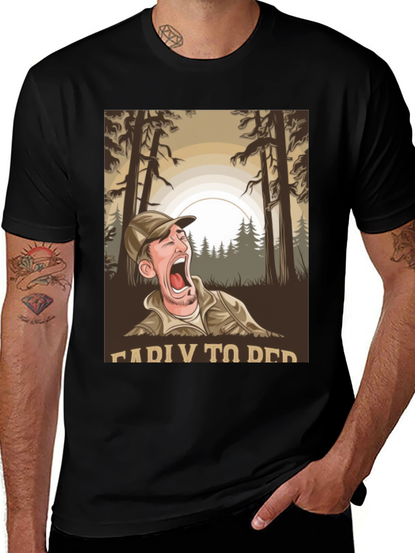 Variant 20 of Funny Camping T-Shirt: Ready To Bed Graphic Tee