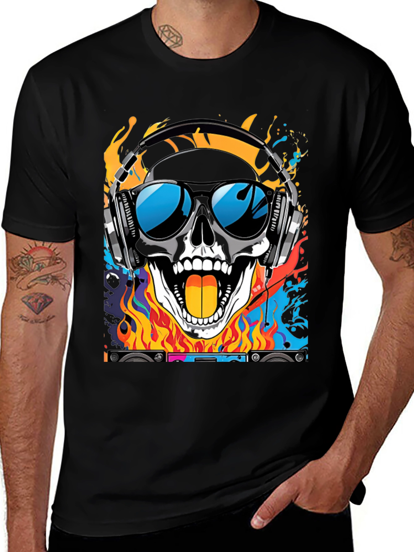 Variant 10 of Skull DJ T-Shirt - Cool Graphic Tee